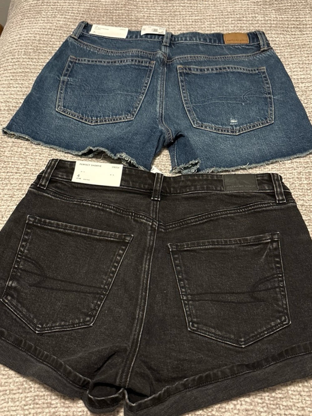 American Eagle Outfitters Women's Denim Shorts - Blue and Black